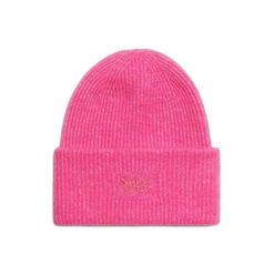 Czapka damska z miękkiej prążkowanej dzianiny Superdry. Czerwone czapki i kapelusze damskie Superdry., na zimę, bez wzorów, z dzianiny, klasyczne. Za 132.00 zł.
