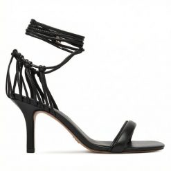 Sandały Patrizia Pepe. Czarne sandały damskie Patrizia Pepe, bez wzorów, bez obcasa, na szpilce, bez zapięcia. Za 1,269.00 zł.