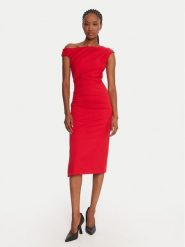 Rinascimento Sukienka koktajlowa CFC0125334003 Czerwony Slim Fit. Czerwone sukienki damskie Rinascimento, m, bez wzorów, z syntetyku, wizytowe, bez kołnierzyka, bez ramiączek. Za 519.99 zł.