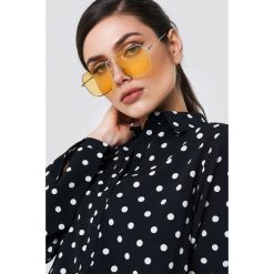 NA-KD Accessories Kwadratowe okulary przeciwsłoneczne - Yellow. Żółte okulary przeciwsłoneczne damskie NA-KD Accessories. Za 80.95 zł.