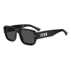 Okulary przeciwsłoneczne DSQUARED2 ICON 0009/S 807 dla mężczyzn, rozmiar 50 mm. Czarne okulary przeciwsłoneczne męskie Dsquared, prostokątne. Za 707.50 zł.