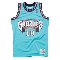 Koszulka NBA Vancouver Grizzlies Mike Bibby. Niebieskie koszulki sportowe męskie Mitchell & Ness, bez wzorów, bez kołnierzyka, bez ramiączek, do koszykówki. Za 517.00 zł.