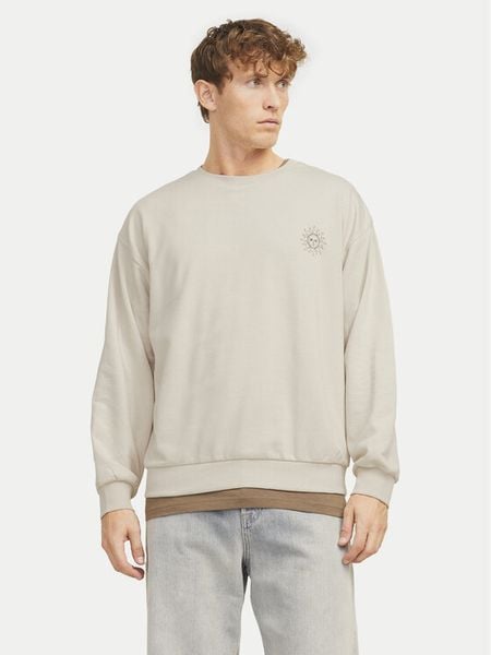 Jack & Jones Bluza Jackie 12272482 Beżowy Relaxed Fit. Brązowe bluzy męskie Jack & Jones, m, bez wzorów, z bawełny, bez kaptura. Za 79.99 zł.