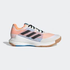 Buty do siatkówki Kobieta Adidas Crazyflight biały. Białe obuwie sportowe damskie Adidas, bez wzorów, z materiału, do siatkówki. Za 720.40 zł.