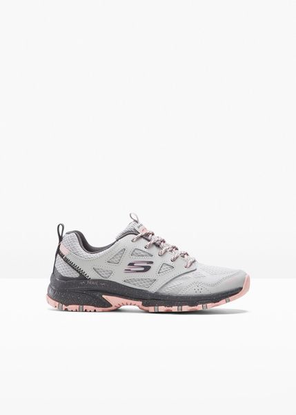Buty trekkingowe Skechers z pianką memory, hydrofobowe. Szare obuwie sportowe damskie bonprix, z aplikacjami. Za 389.99 zł.