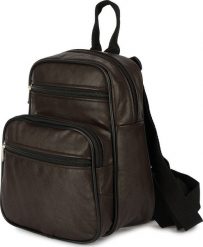Krateczka Plecak skórzany damski mały A5 klasyczny ciemno brązowy 023. Brązowe plecaki damskie Krateczka, bez wzorów, klasyczne. Za 98.99 zł.