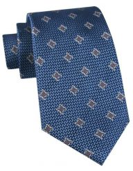 Jedwabny Krawat Męski - His Story - Niebieski, Drobny Wzór. Niebieskie krawaty i muchy His Story, bez wzorów, z jedwabiu, eleganckie. Za 115.00 zł.