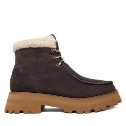 Trzewiki MICHAEL Michael Kors. Brązowe botki damskie MICHAEL Michael Kors, bez obcasa, na płaskiej podeszwie, bez zapięcia. Za 789.99 zł.