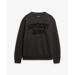 Bluza Superdry Vintage Athletic. Czarne bluzy męskie Superdry., xl, bez wzorów, prążkowane, bez kaptura. Za 322.45 zł.