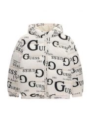 Guess Kurtka zimowa H6BL05 W4160 Kremowy Oversize. Białe buty zimowe dziewczęce Guess, na zimę, z aplikacjami, z syntetyku, bez kaptura. Za 394.99 zł.