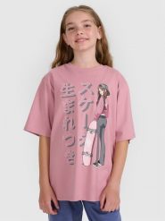 4F T-shirt oversize z nadrukiem dziewczęcy - różowy 122 (6-7 lat). Czerwone t-shirty i topy dla dziewczynek 4f, bez wzorów, ze skóry, bez ramiączek. W wyprzedaży za 39.99 zł.
