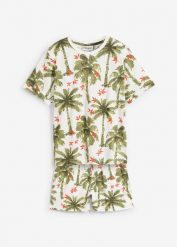 T-shirt o waflowej strukturze i krótkie spodnie (2 części), z bawełny organicznej. Białe spodnie materiałowe dla chłopców bonprix, bez wzorów, z bawełny, bez ramiączek. Za 84.99 zł.
