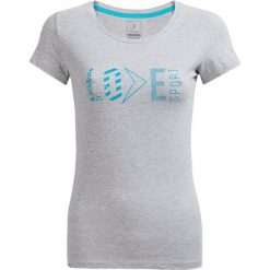 T-shirt damskie TSD604 - ciepły jasny szary - Outhorn. Szare t-shirty damskie Outhorn, z nadrukiem, z bawełny. W wyprzedaży za 24.99 zł.