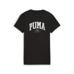 Damska koszulka z nadrukiem PUMA SQUAD PUMA Black. Czarne koszulki sportowe damskie Puma, l, bez wzorów, bez kołnierzyka, bez ramiączek, na jogę i pilates. Za 67.99 zł.