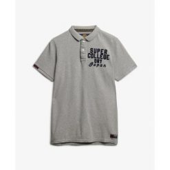 Polo Superdry Vintage Athletic. Szare koszulki polo męskie Superdry., m, bez wzorów, vintage, bez ramiączek. Za 226.70 zł.
