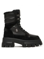 Bogner Trzewiki Sapporo 2 A 22542903 Czarny. Czarne botki damskie Bogner, ze skóry, bez obcasa, na płaskiej podeszwie, bez zapięcia. Za 1,409.00 zł.