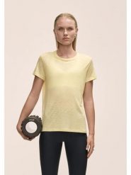 Koszulka Damska Sportowa Casall Soft Texture Tee Lekka Treningowa. Żółte koszulki sportowe damskie Casall, bez wzorów, z bawełny, bez kołnierzyka, bez ramiączek, na fitness i siłownię. Za 222.30 zł.