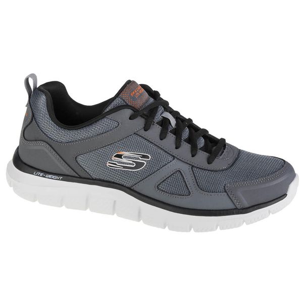 Skechers Track-Scloric, męskie buty treningowe, Szare. Czarne buty sportowe męskie Skechers, z tkaniny, bez zapięcia, na fitness i siłownię. Za 239.00 zł.