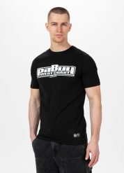 Koszulka bawełniana sportowy t-shirt dla dorosłych Slim Fit Classic Boxing. Białe t-shirty męskie PITBULL, na lato, m, z aplikacjami, z bawełny, klasyczne, bez kołnierzyka. Za 94.99 zł.