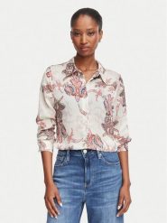 Guess Koszula W6YH68 W3212 Kremowy Regular Fit. Białe bluzki damskie Guess, m, z aplikacjami, z syntetyku, bez kołnierzyka, bez ramiączek. Za 344.99 zł.