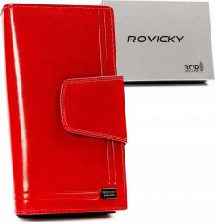 Rovicky Duży portfel damski ze skóry naturalnej na zamek i zatrzask - Rovicky NoSize. Portfele damskie ROVICKY, bez wzorów, ze skóry. Za 164.68 zł.
