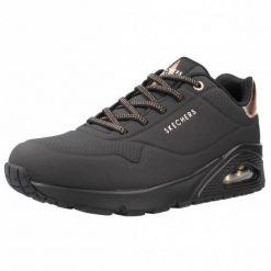 Tenisówki Skechers Model Shimmer Away Kolor Czarny. Czarne obuwie sportowe damskie Skechers, bez wzorów, z gumy, sportowe, bez zapięcia. Za 369.99 zł.