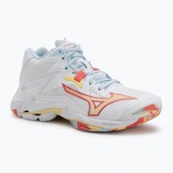 Buty do siatkówki damskie Mizuno Wave Lightning Z8 Mid. Białe obuwie sportowe damskie Mizuno, bez wzorów, z materiału, do siatkówki, mizuno wave. Za 519.99 zł.