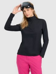 4F Bielizna termiczna ocieplana (góra) damska - czarna XXL. Czarna bielizna termoaktywna damska 4f, xxl, bez wzorów, z materiału, bez ramiączek. Za 129.99 zł.