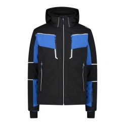 Kurtka narciarska softshell CMP. Czarne kurtki snowboardowe męskie CMP, m, bez wzorów, z softshellu, bez kaptura, narciarskie. W wyprzedaży za 733.50 zł.