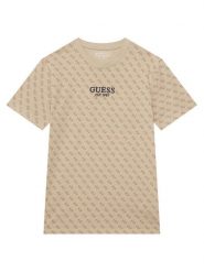 Guess T-Shirt L6YI17 K3744 Beżowy Regular Fit. Brązowe t-shirty dla chłopców Guess, z aplikacjami, z bawełny, bez ramiączek. Za 124.99 zł.