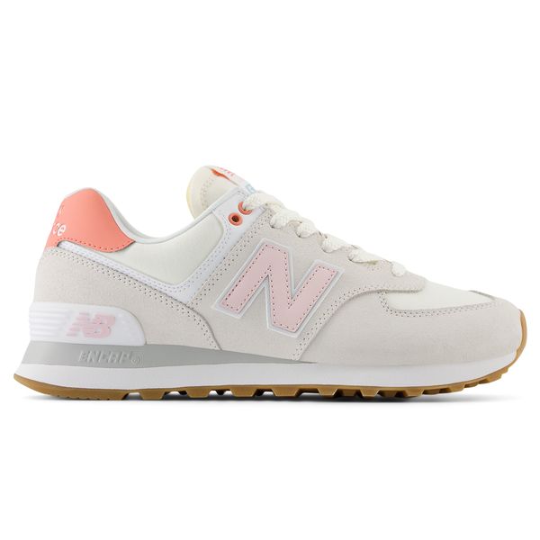 Buty damskie New Balance WL574IPK – beżowe. Brązowe obuwie sportowe damskie New Balance, bez wzorów. Za 349.99 zł.