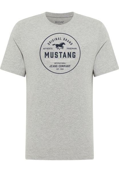 Męski T-Shirt Mustang Style Alex Mid Grey Mélange 1017334 4140. Szare t-shirty męskie Mustang, m, bez wzorów, bez kołnierzyka. Za 69.99 zł.