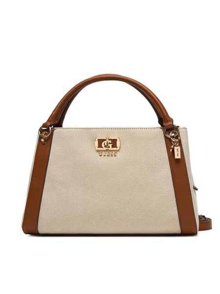 Guess Torebka Karnilla HWAG97 19070 Beżowy. Brązowe torebki do ręki damskie Guess, z aplikacjami, z materiału, bez dodatków. Za 679.99 zł.