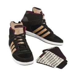 Buty ADIDAS F98642 Hoops CST Animal (rozmiar 38 2/3) Czarno-pomarańczowy. Brązowe obuwie sportowe damskie Adidas, bez wzorów, z gumy, na fitness i siłownię. Za 129.99 zł.