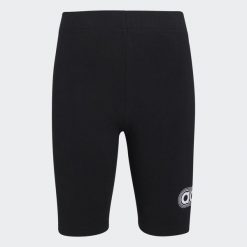 Legginsy dziecięce ADIDAS krótkie. Brązowe legginsy dla dziewczynek Adidas, bez wzorów, z bawełny, krótkie. Za 69.99 zł.