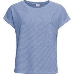 Shirt z materiału strukturalnego bonprix perłowy niebieski. Bluzki damskie marki bonprix. Za 79.99 zł.