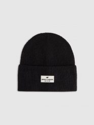 4F Czapka beanie damska - czarna M. Czarne czapki i kapelusze damskie 4f, na zimę, bez wzorów, z dzianiny, klasyczne. Za 59.99 zł.