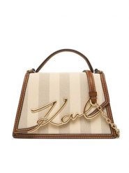 KARL LAGERFELD Torebka B2W30227 Beżowy. Brązowe torebki do ręki damskie KARL LAGERFELD, bez wzorów, z materiału, bez dodatków. Za 1,499.00 zł.