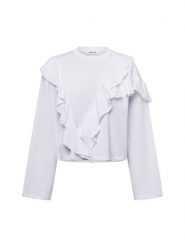 EDITED Edited - koszulka z długim rękawem - Oda Kobiety Bawełna biały, 36. Białe t-shirty damskie Edited, z aplikacjami, z bawełny, bez kołnierzyka. Za 229.95 zł.