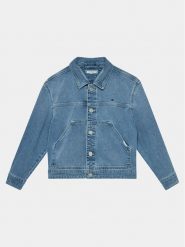 Tommy Hilfiger Kurtka jeansowa Denim Trucker Jacket KG0KG07798 Niebieski Slim Fit. Niebieskie kurtki i płaszcze dla dziewczynek Tommy Hilfiger, bez wzorów, z bawełny, bez kaptura. Za 469.99 zł.