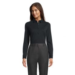 Koszula damska Sol's Balthazar. Czarne koszule damskie SOL'S, m, bez wzorów, z bawełny, eleganckie, bez kołnierzyka, bez ramiączek. Za 190.00 zł.