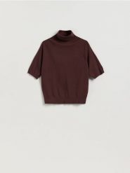 Sweter z golfem - brązowy. Brązowe swetry damskie Reserved, l, bez wzorów, z dzianiny, klasyczne, bez kołnierzyka, bez ramiączek, bez kaptura. Za 89.99 zł.
