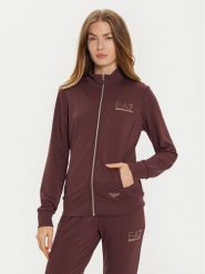 EA7 Emporio Armani Bluza 8NTM43 TJ9RZ 1755 Brązowy Regular Fit. Brązowe bluzy damskie EA7 Emporio Armani, xs, bez wzorów, z syntetyku, bez kaptura. Za 379.99 zł.
