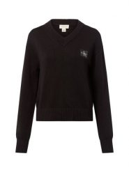 Calvin Klein Jeans Sweter Kobiety Bawełna czarny, XS. Czarne swetry damskie Calvin Klein Jeans, xs, bez wzorów, z bawełny, klasyczne, bez kołnierzyka, bez ramiączek, bez kaptura. Za 279.95 zł.