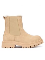 Calvin Klein Botki V3A5-83126-0315500 S Beżowy. Brązowe botki dziewczęce Calvin Klein, ze skóry, bez zapięcia. Za 419.99 zł.