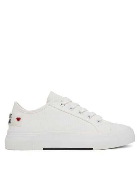 LOVE MOSCHINO Trampki JA15012G0MJP0100 Biały. Białe trampki i tenisówki damskie Love Moschino, bez wzorów, z materiału, bez zapięcia. Za 519.99 zł.