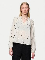 Pieces Bluzka 17151639 Écru Regular Fit. Bluzki damskie Pieces, l, bez wzorów, z bawełny, bez kołnierzyka, bez ramiączek. Za 89.99 zł.