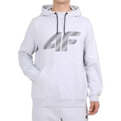 Bluza męska 4F z wysokim kołnierzem. Szare bluzy męskie 4f, m, bez wzorów, z bawełny, bez kaptura. Za 144.99 zł.