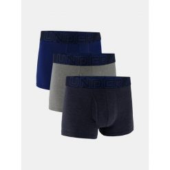 Bokserki męskie 3-pak Under Armour M Perf Cotton 3in Dark Blue Dark Blue. Niebieskie bokserki męskie Under Armour, m, bez wzorów, z bawełny. Za 272.99 zł.