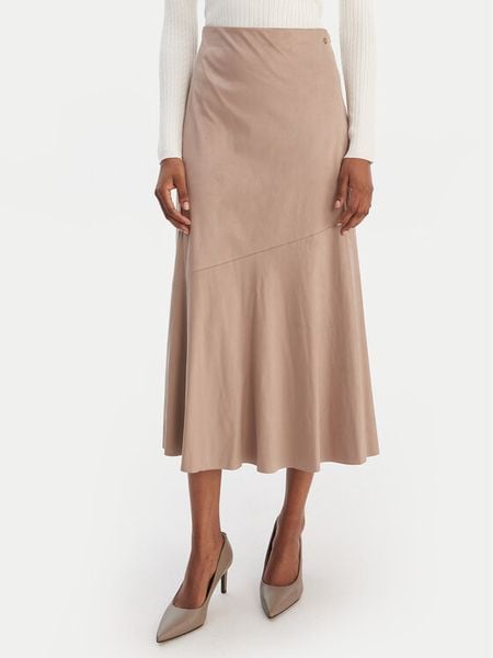 Guess Spódnica midi W6RD15 WJ472 Beżowy Regular Fit. Brązowe spódnice damskie Guess, xs, z aplikacjami, z syntetyku, midi. Za 363.99 zł.